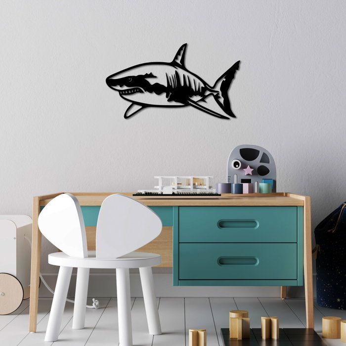Wallity Shark - M Escultura de Pared Metálica Negra Wallity Shark - M Escultura de Pared Metálica Negra